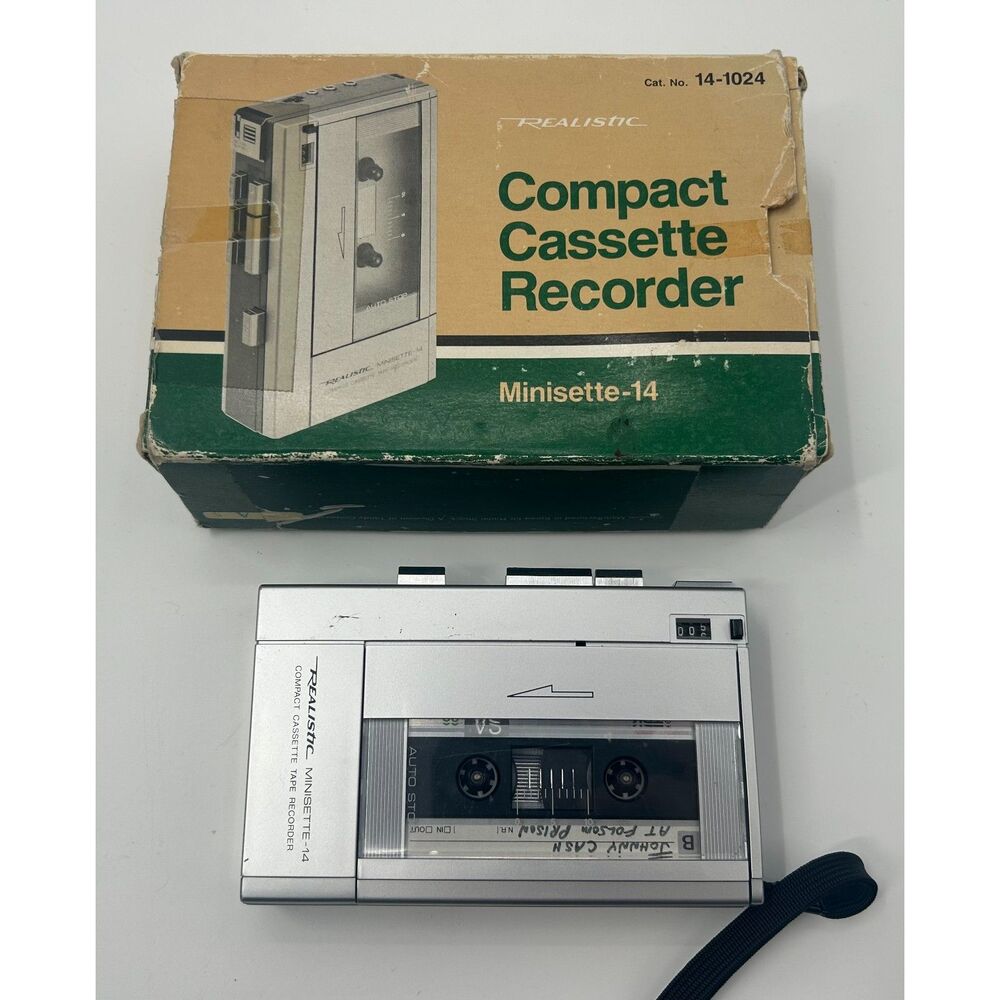 VINTAGE REALISTIC--MINISETTE 14 COMPACT CASSETTE TAPE RECORDER NOT TESTED